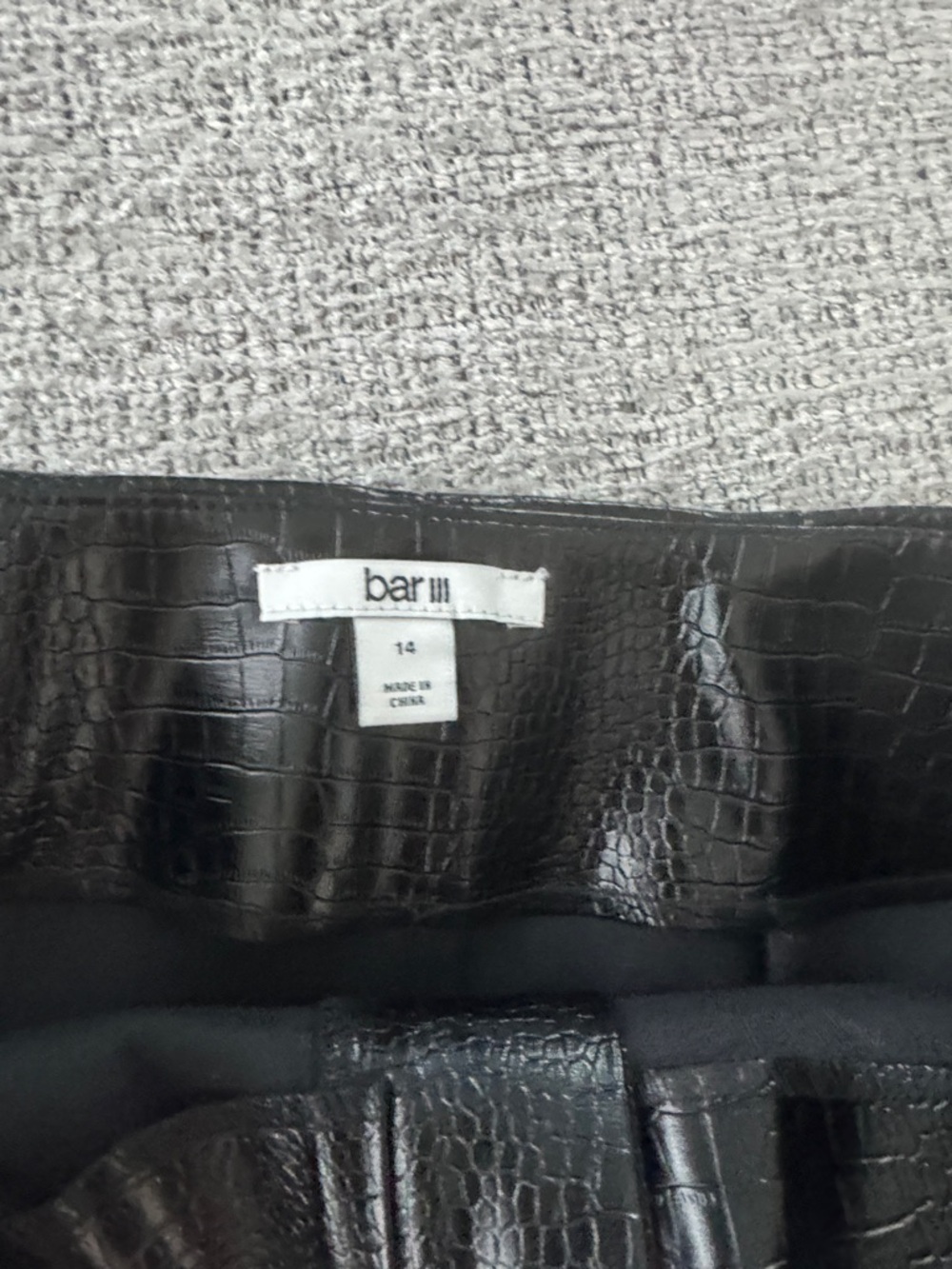 Bar III Black Faux Croc Mini Skirt - Picture 2 of 4